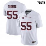 NCAA Youth Alabama Crimson Tide #55 Derrick Thomas Stitched College Nike Authentic White Football Jersey NV17I32YX